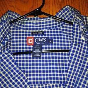 Chaps Blue white Long sleeve button down shirt
